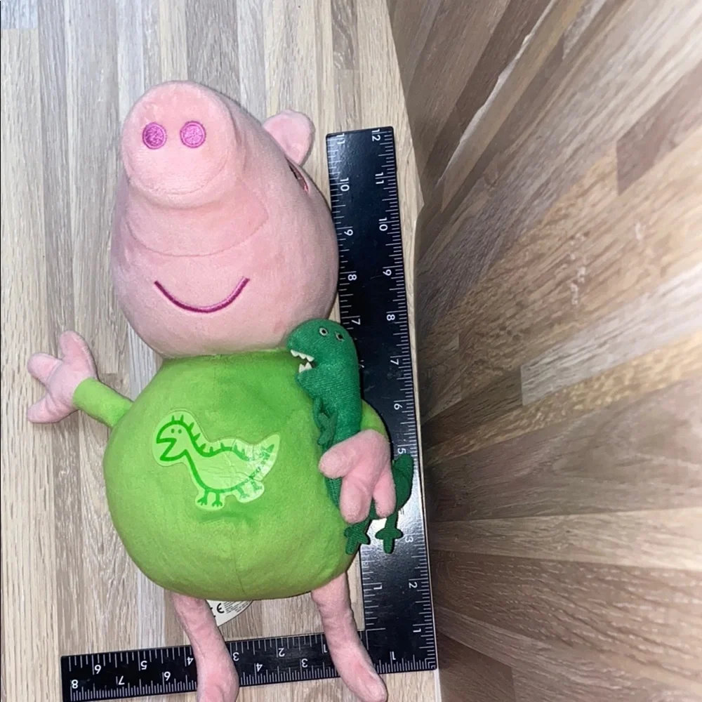 Peppa Pig Plush with Green Dinosaur Shirt vintage peppa pig george